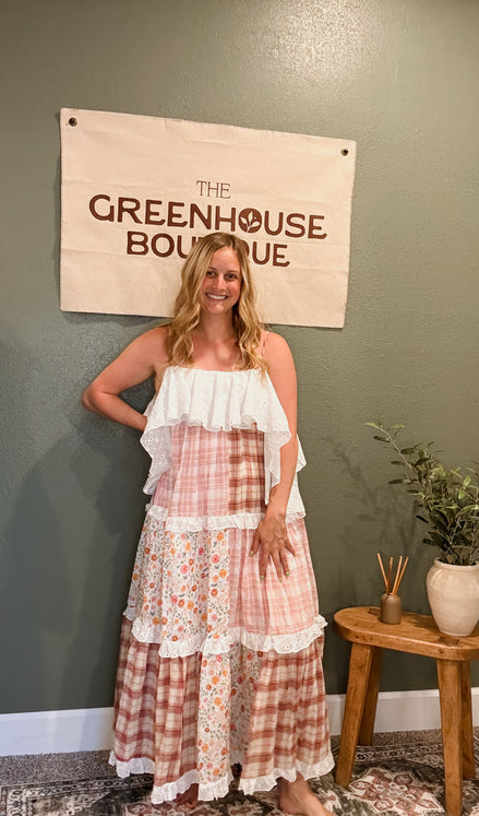 patchwork floral dress