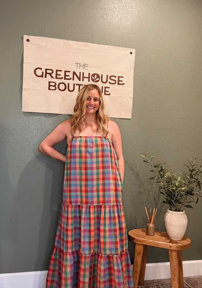 multicolor plaid dress
