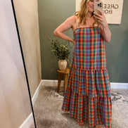 multicolor plaid dress