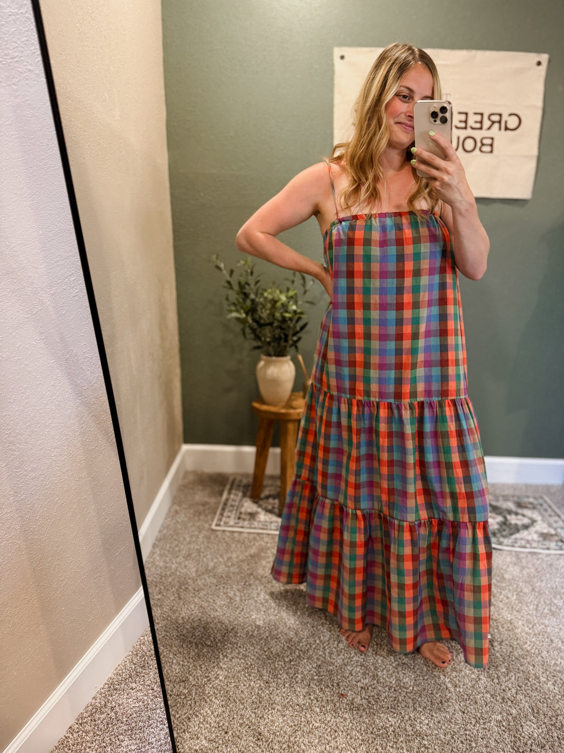 multicolor plaid dress