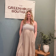 smocked maxi dress