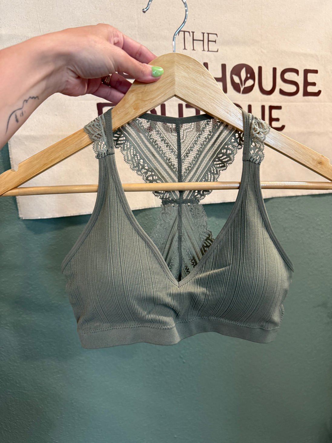 lace razorback bralette