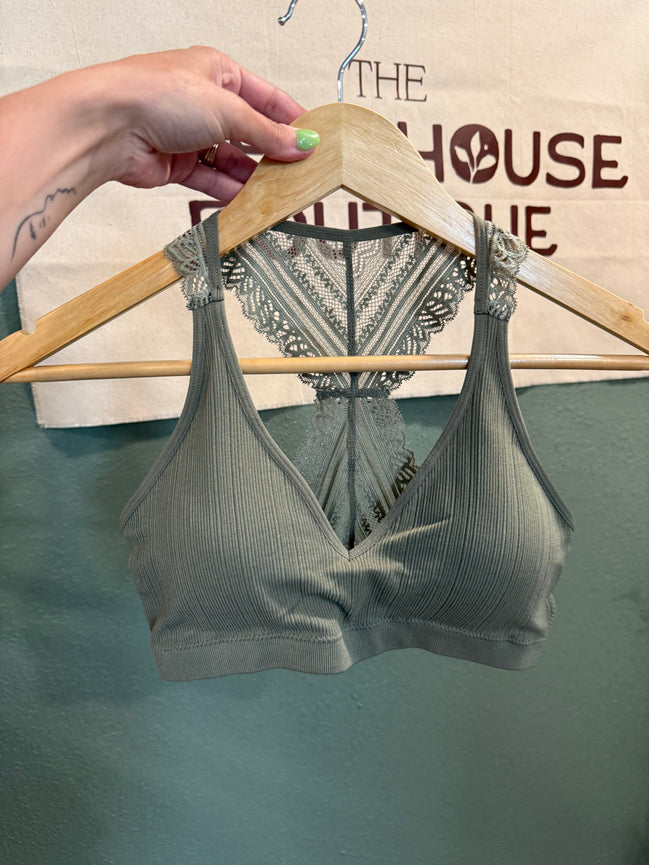 lace razorback bralette