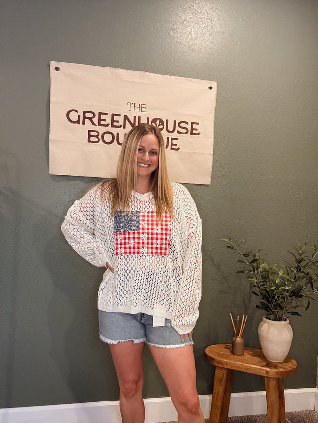 flag patchwork shirt