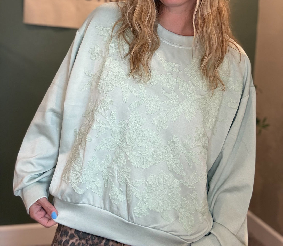 floral embroidered top
