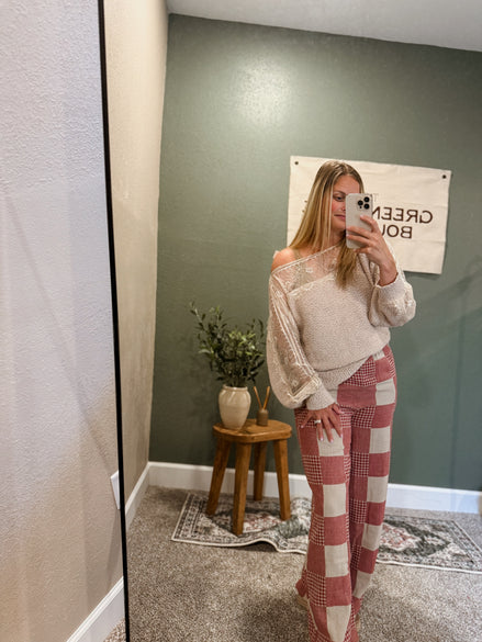 boat neck lace top