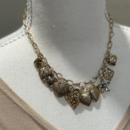 heart charm cluster necklace