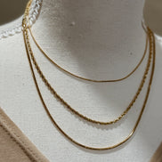 gold textured layer necklace