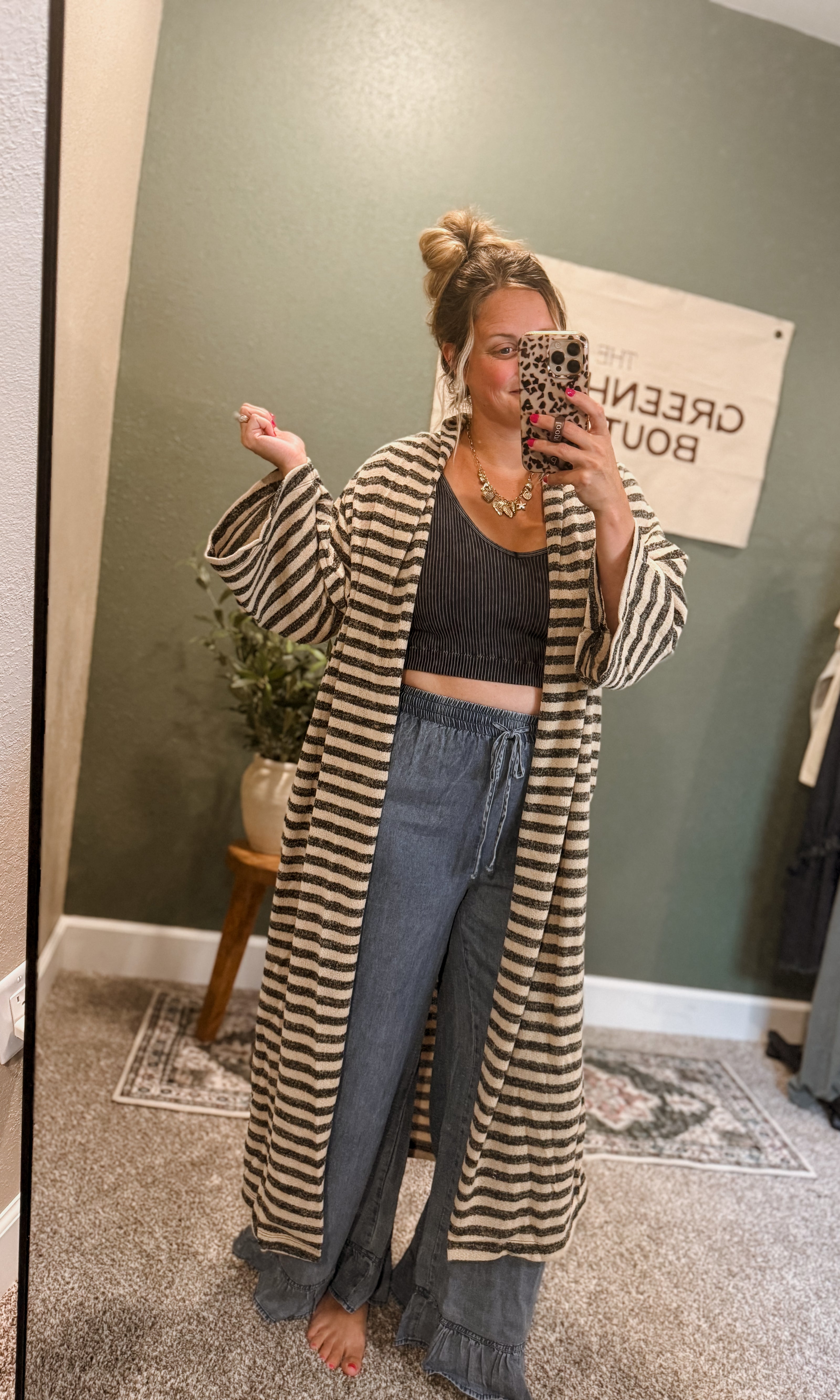 ruffle bottom denim