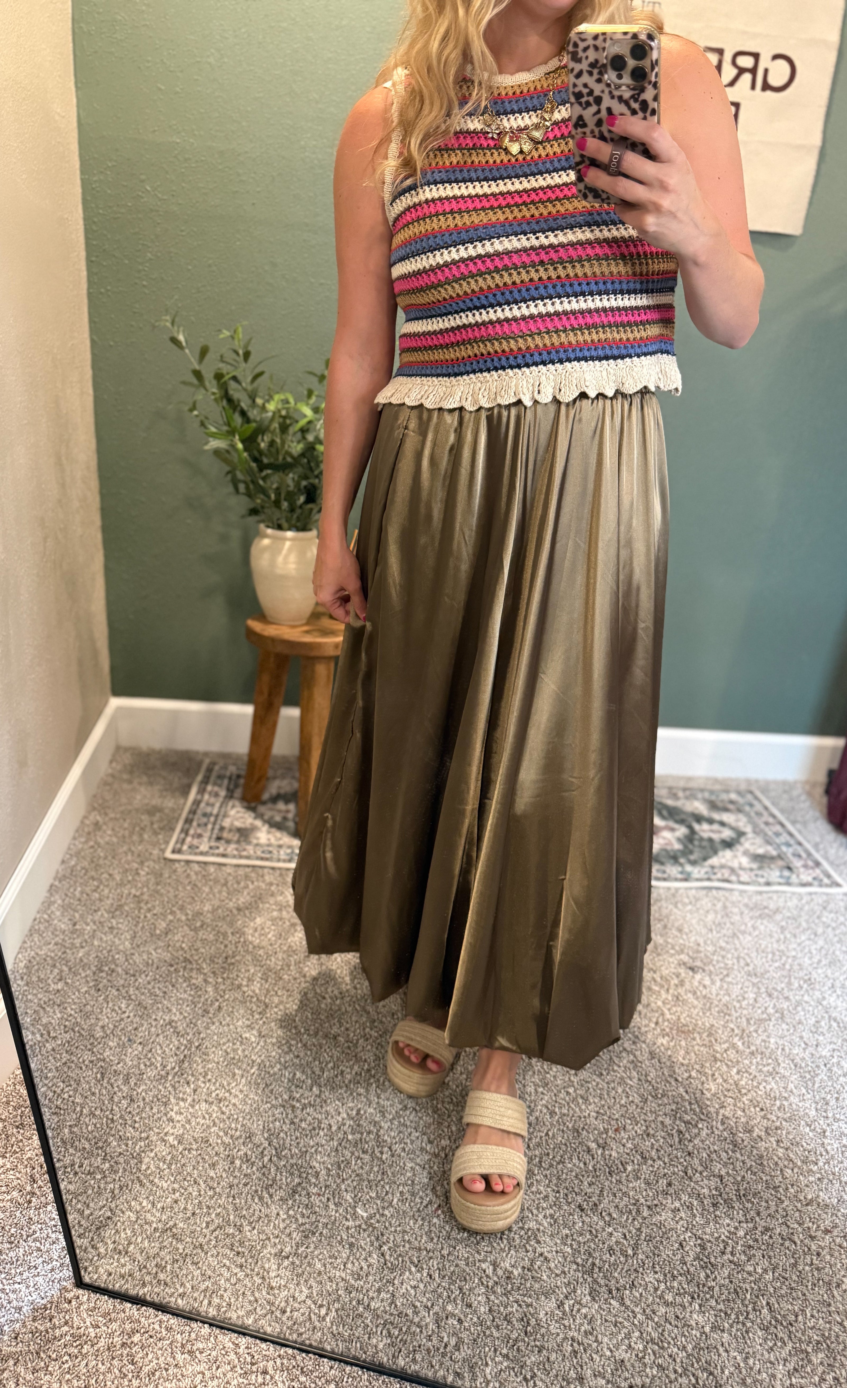 satin bubble skirt