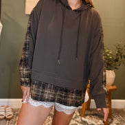 the faded plaid sweatshirt