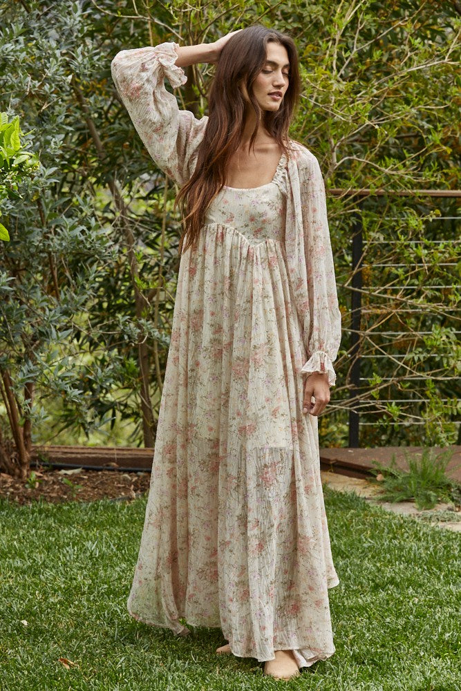 light chiffon floral dress